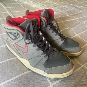 Nike Air Flight Falcon Grey Red Basketball Shoes 397204-062 Size 12 US 46 EUR
